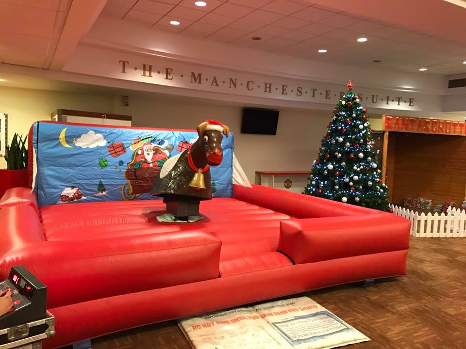 Rodeo Reindeer hire at Old Trafford, Manchester.