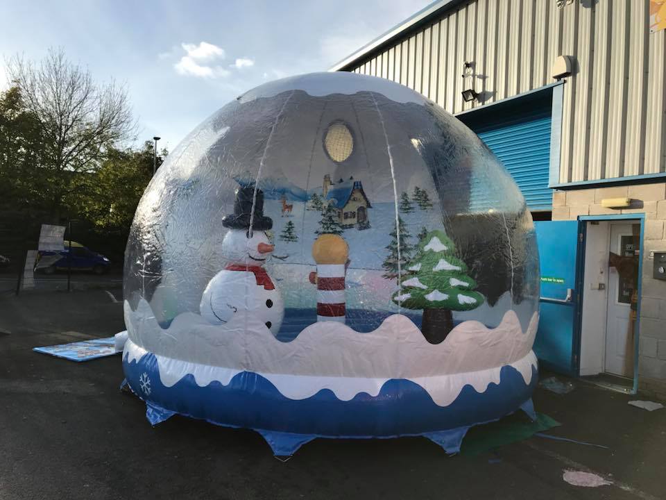 Snow globe bouncer inflatable available to hire in the North-West