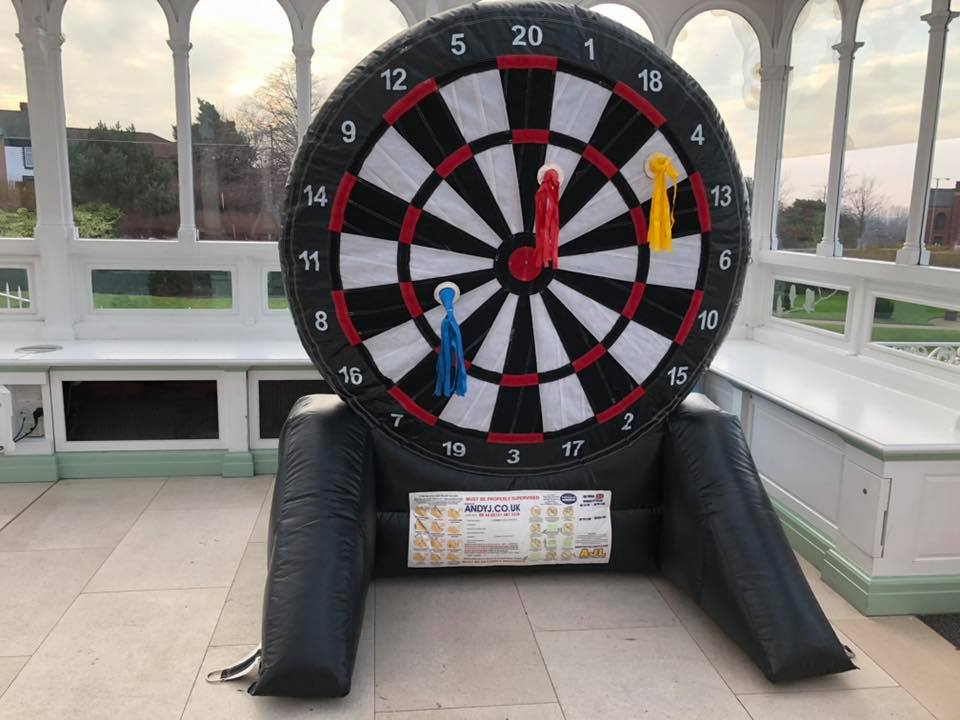 Inflatable dartboard at Everton Ladies Christmas Party