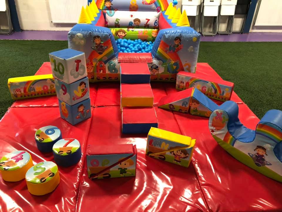 an inflatable Soft Play Hire product set up in Liverpool for a birthday party