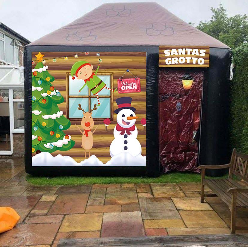 Image of inflatable Santa's Grotto inn. Perfect for Christmas parties and events