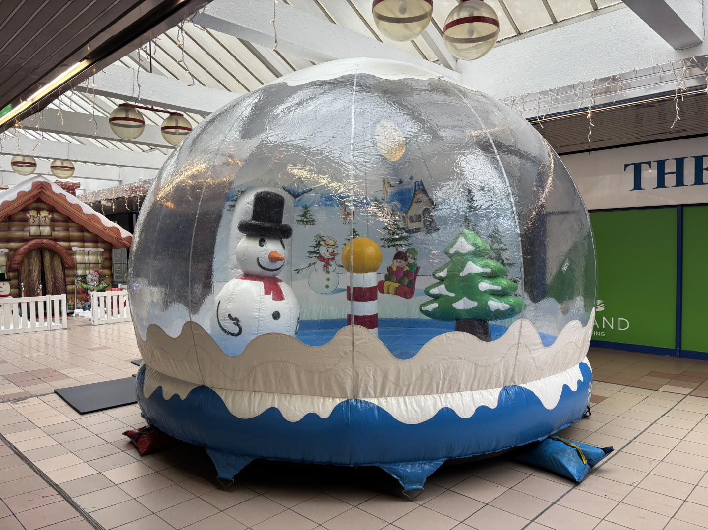 Inflatable snow globe at the Christmas event at the Strand shopping centre in Bootle