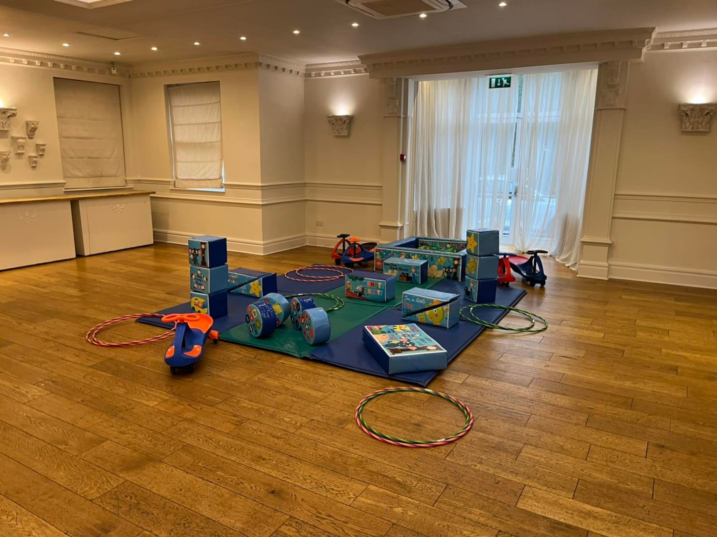 This image shows a nursery rhymes theme soft play set up supplied by SJ's Leisure in Wigan