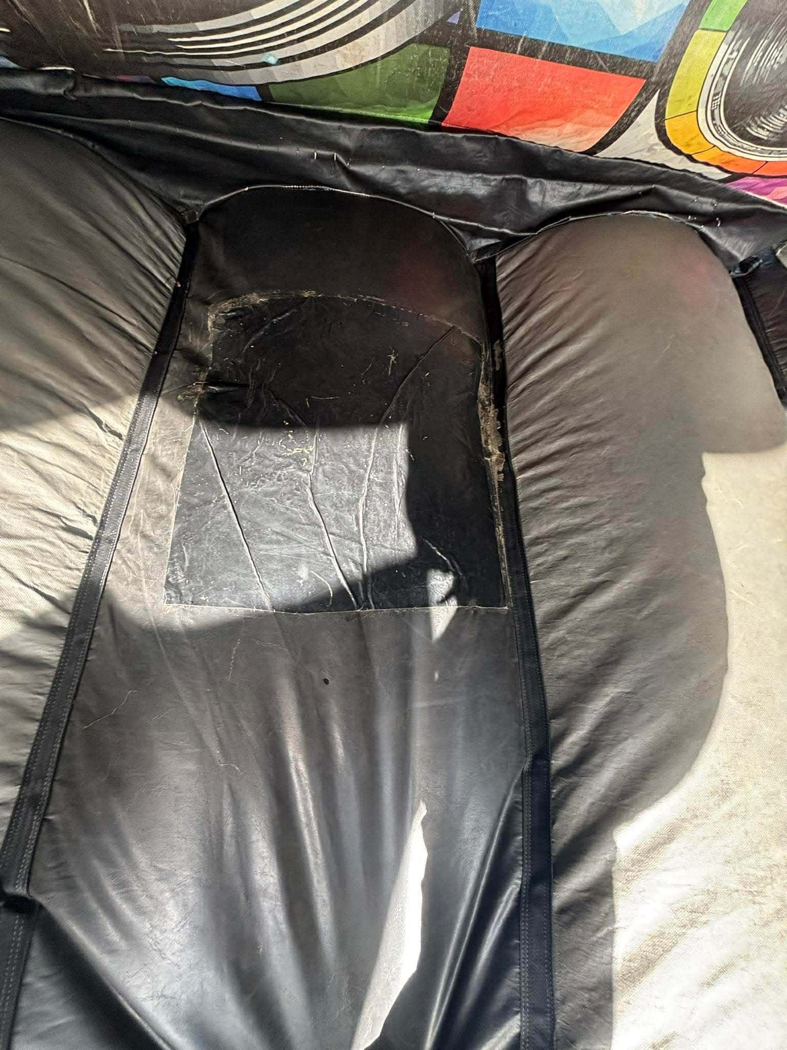 an image showing a large patch on a bouncy castle