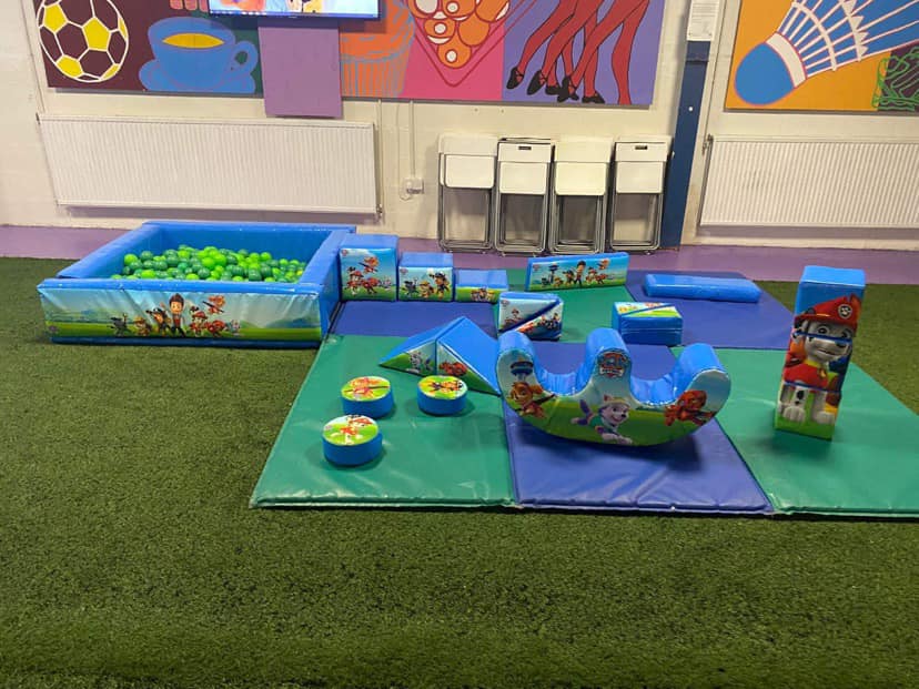 This image shows a licensed Paw Patrol soft play set up supplied by SJ's Leisure