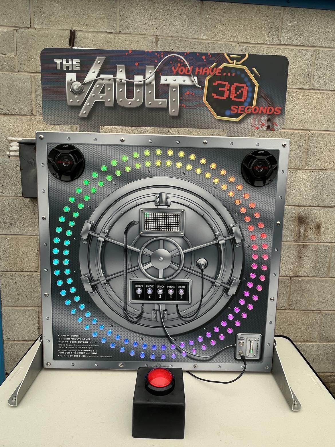This image shows the vault electronic game available to hire from SJ's Leisure